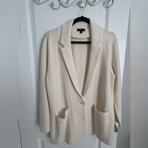 J. Crew Cream Women's Sweater Blazer Size Large EUC